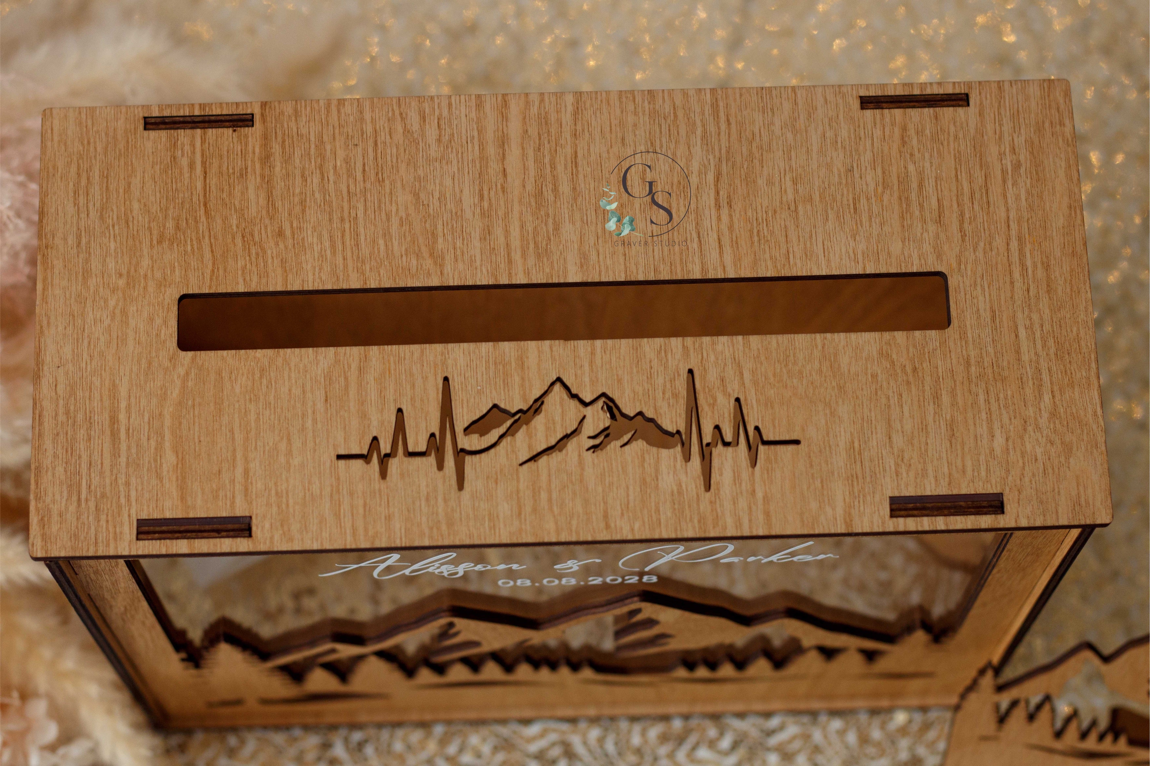 Personalized Mountain Wedding Card Box