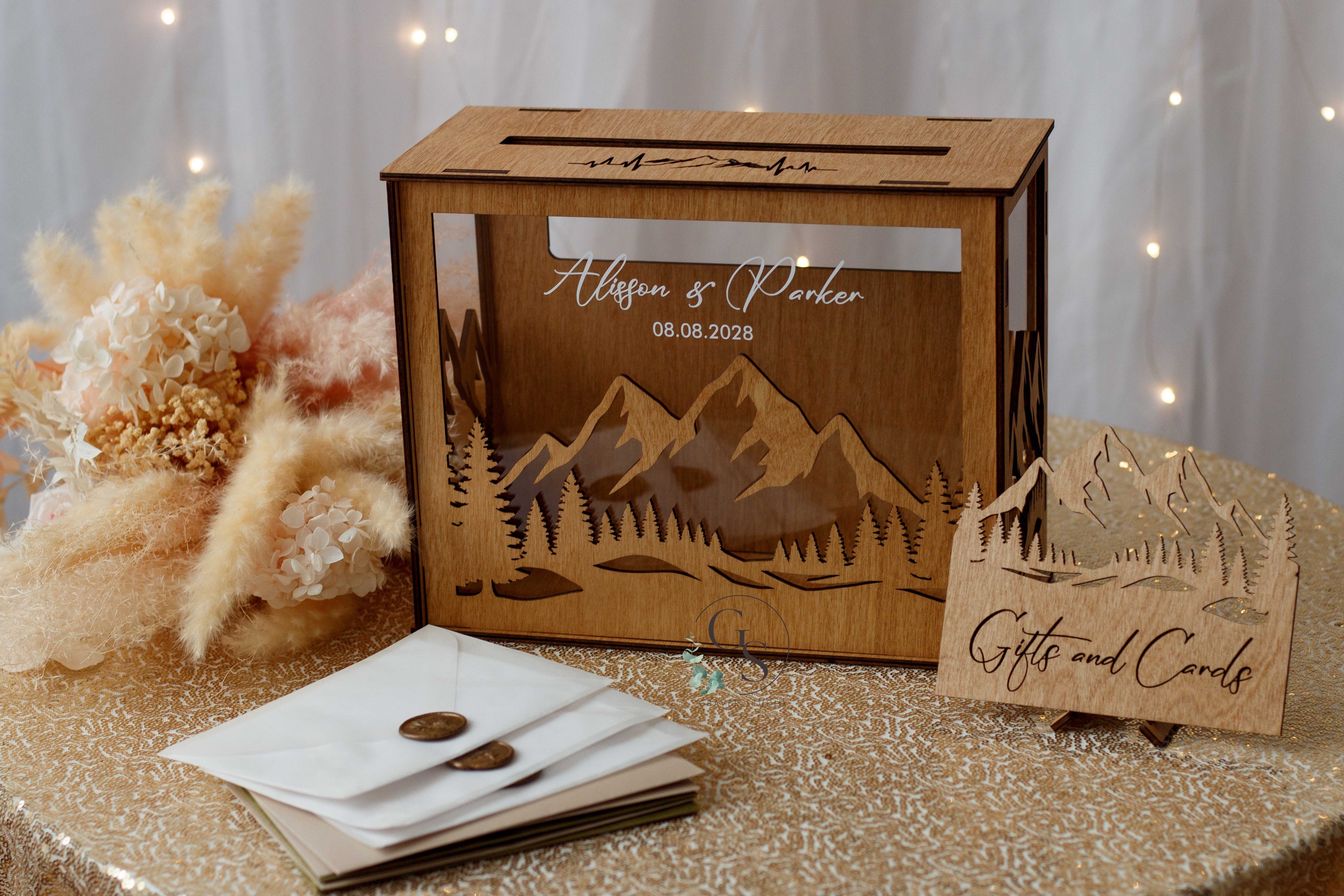 Personalized Mountain Wedding Card Box