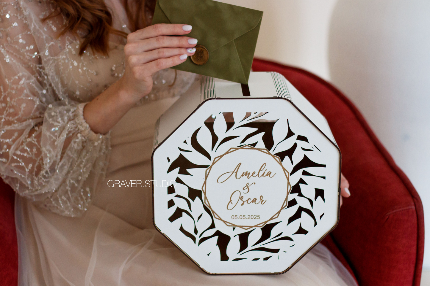 Octagonal Wedding Card Box