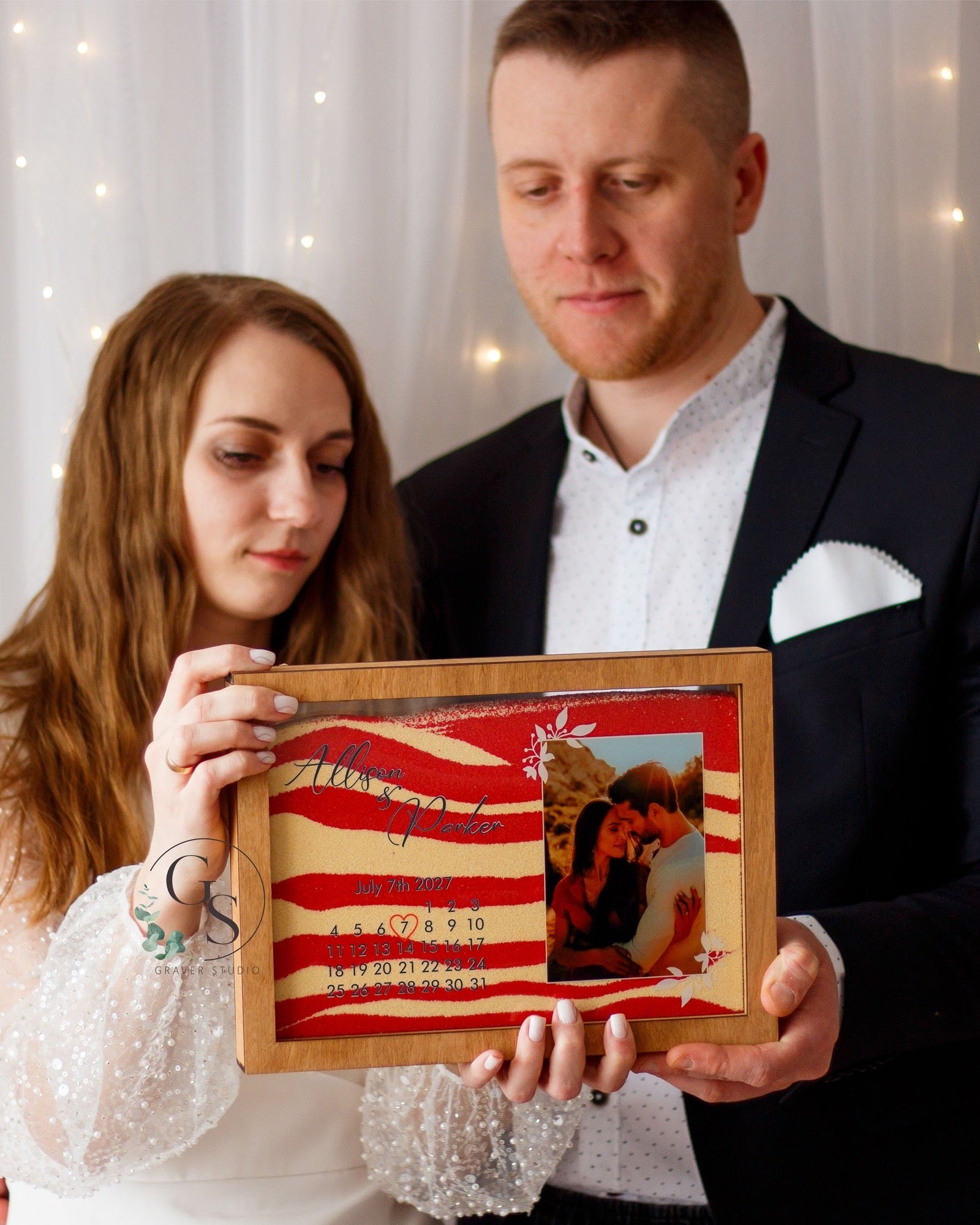 Wedding sand pouring ceremony display frame
