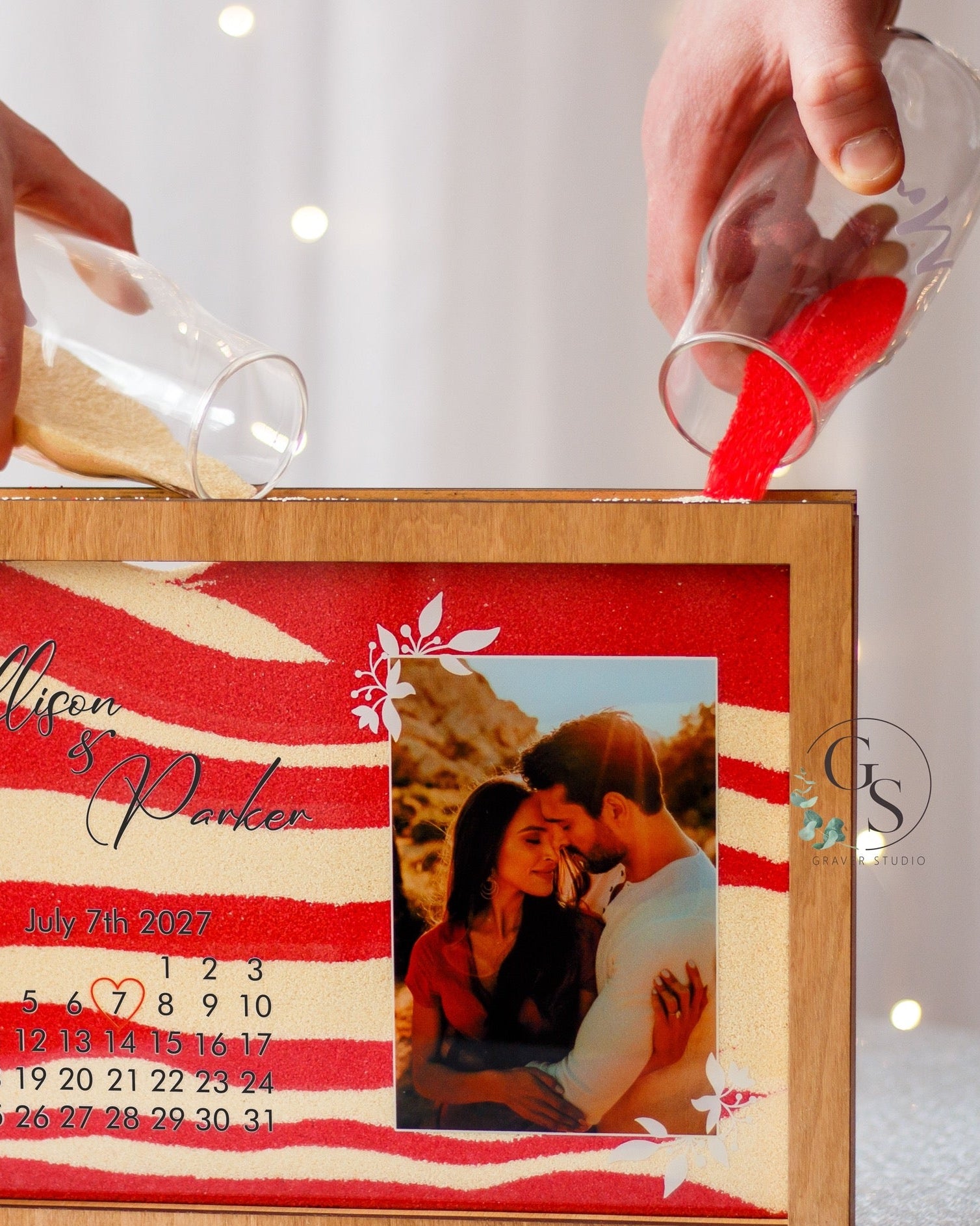 Personalized unity sand shadow box wedding gift
