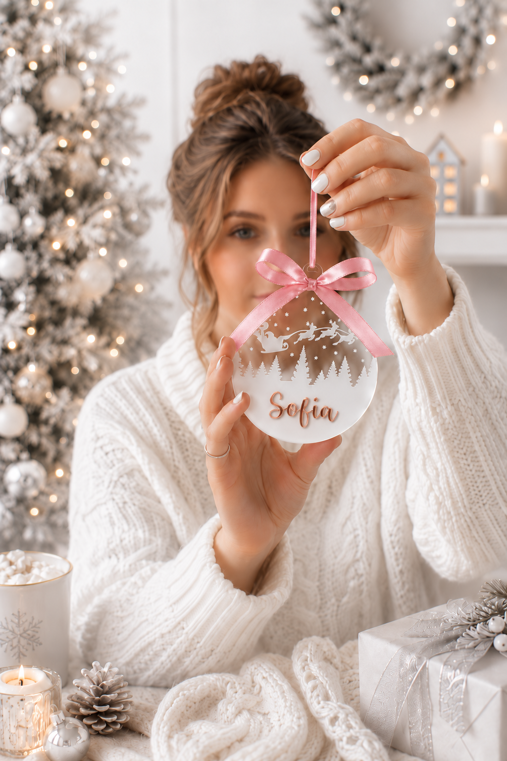 Personalized Acrylic Christmas Ornament with Custom Name