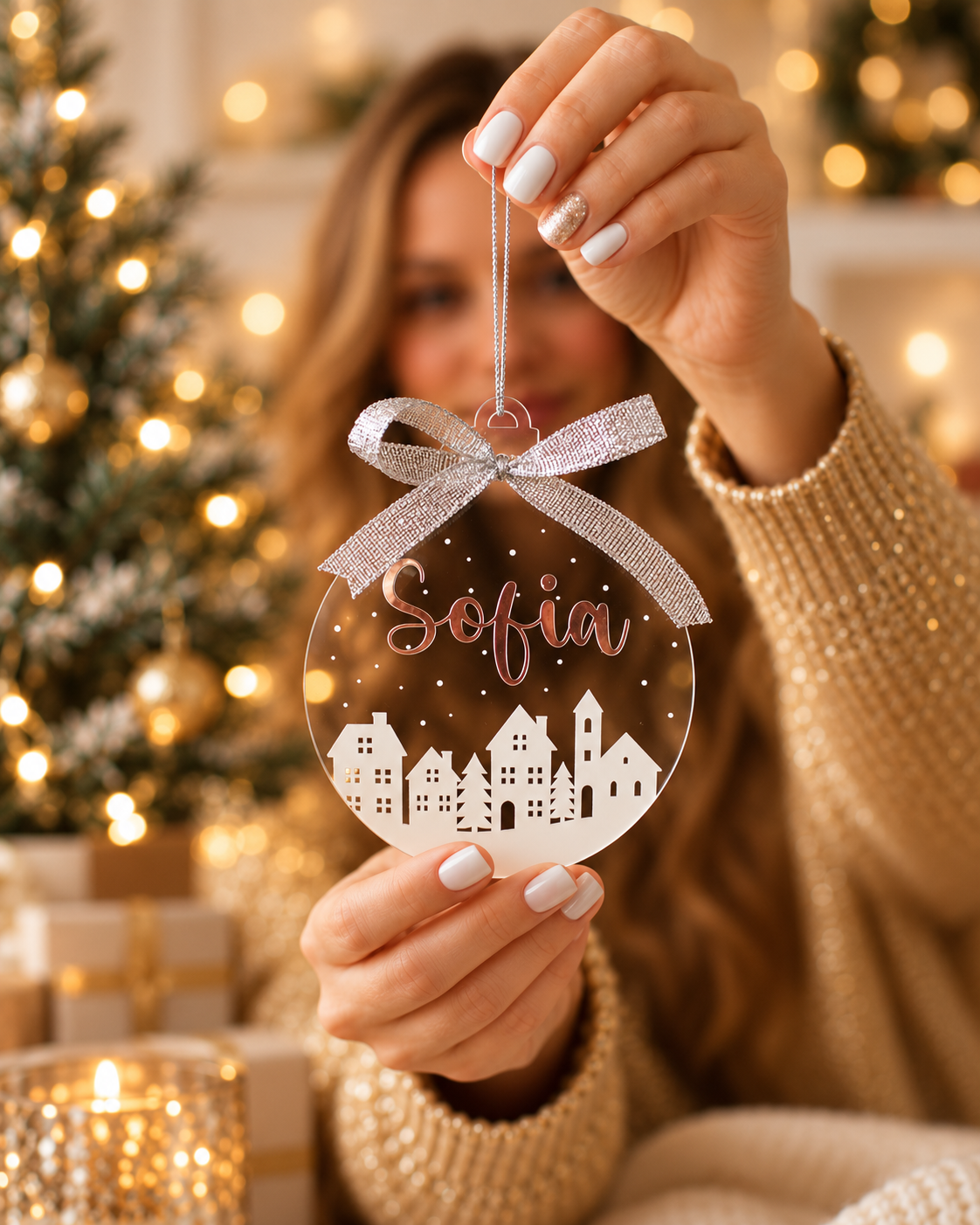 Personalized Acrylic Christmas Ornament with Custom Name