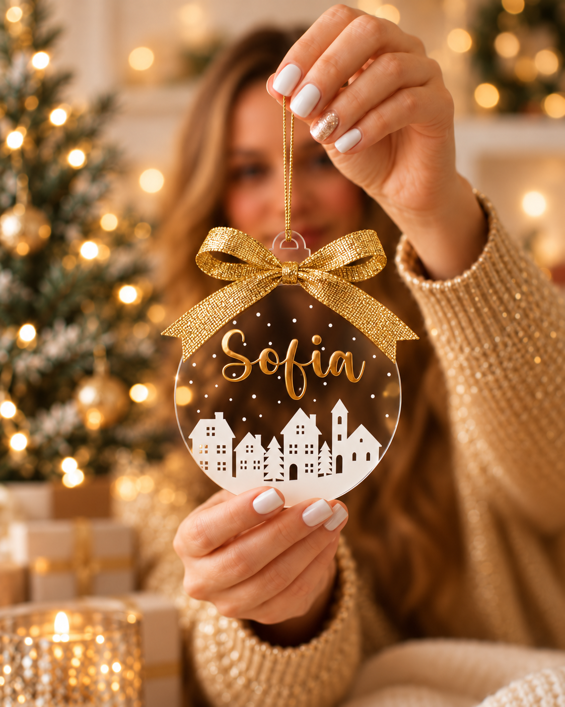 Personalized Acrylic Christmas Ornament with Custom Name