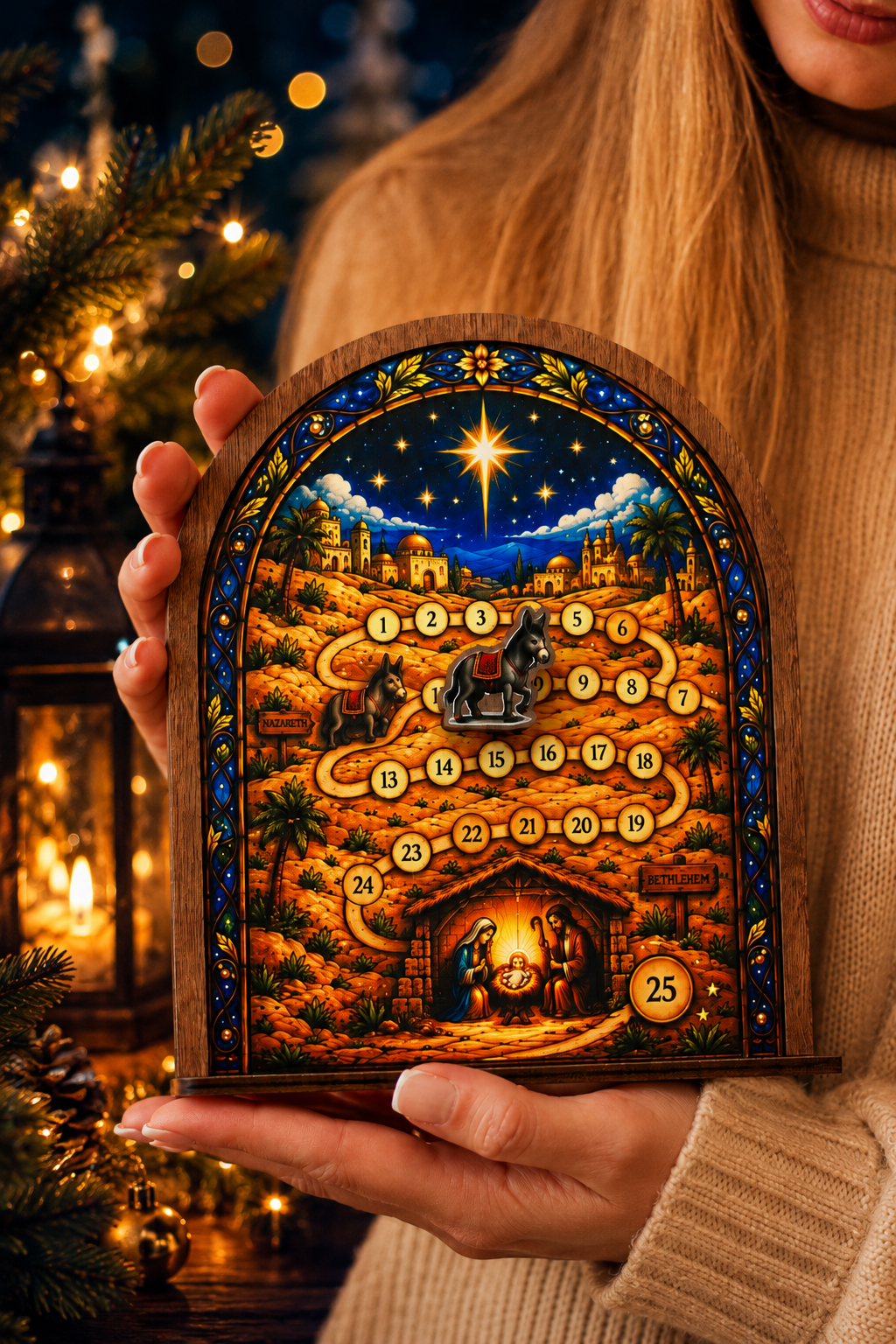 Wooden Magnetic Nativity Advent Calendar