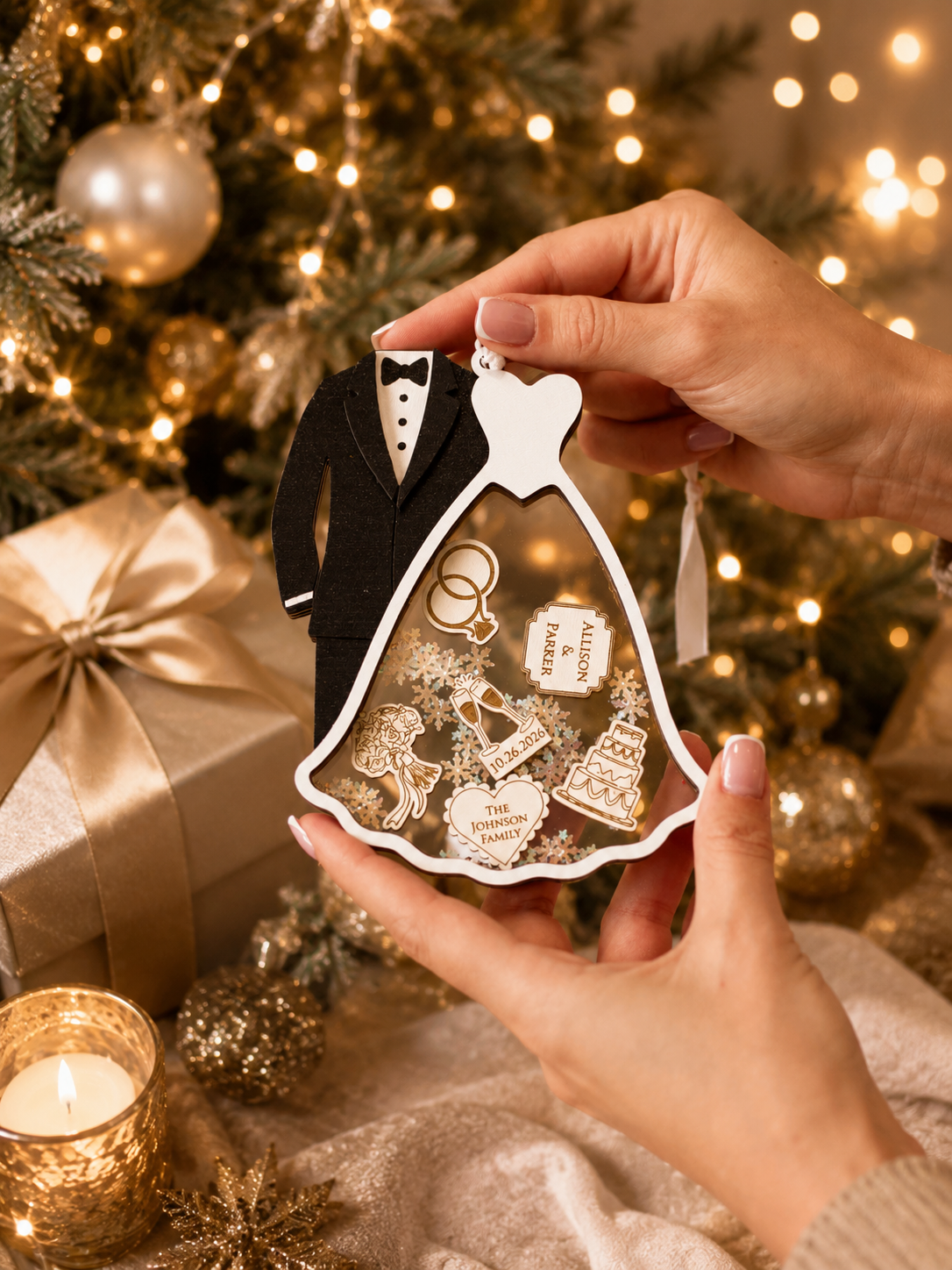 Personalized Wedding Christmas Ornament