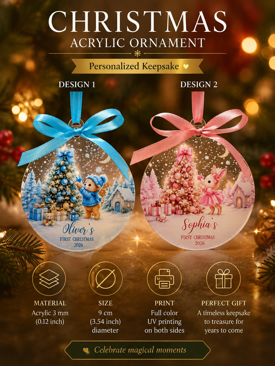 Personalized Baby First Christmas Ornament