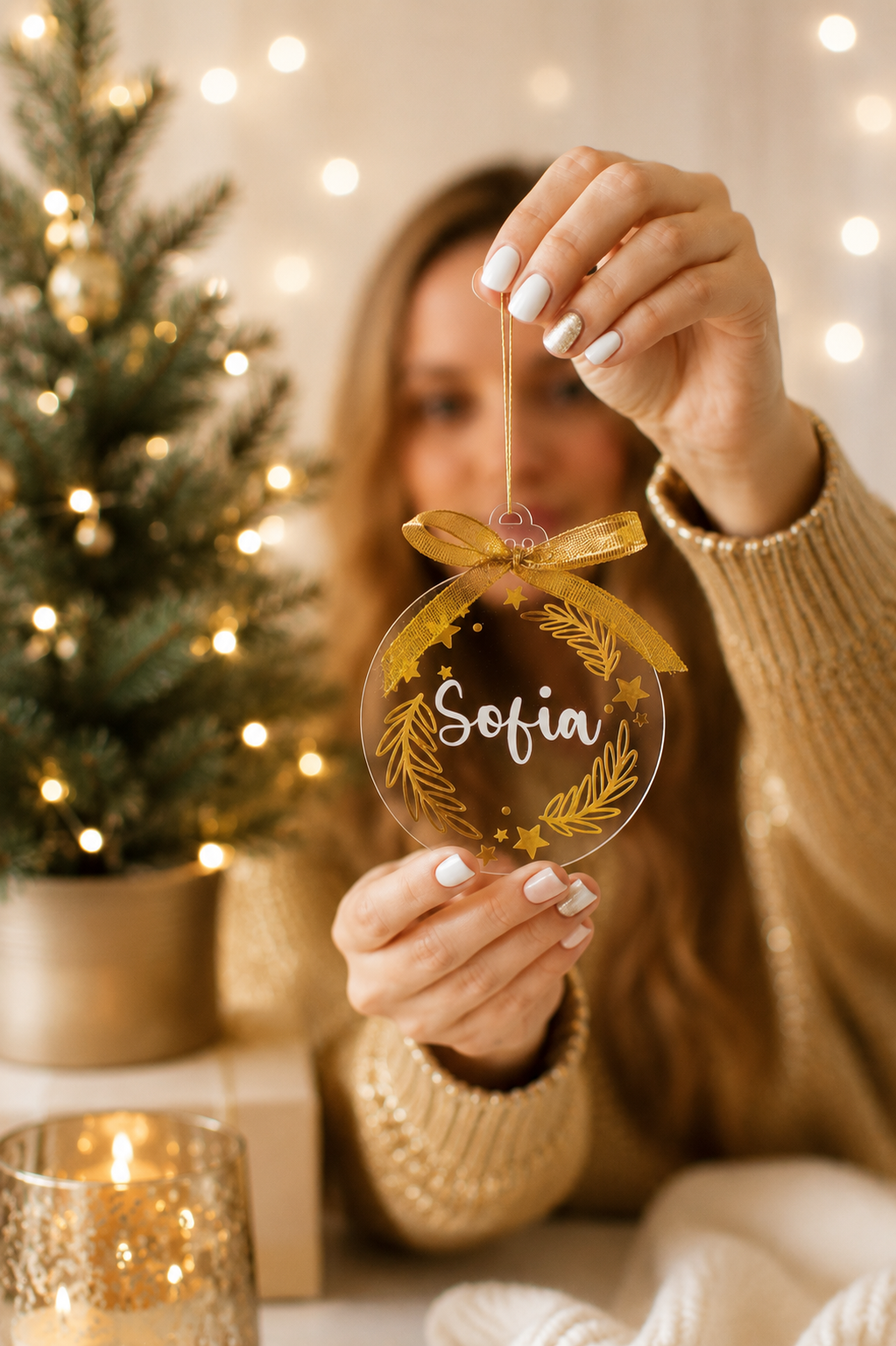 Personalized Acrylic Christmas Ornament with Custom Name