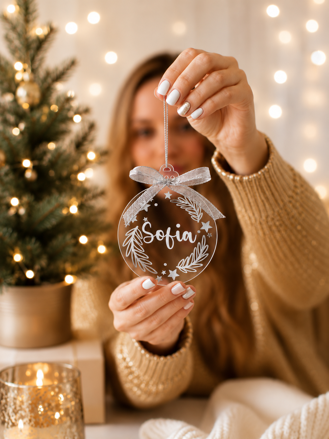 Personalized Acrylic Christmas Ornament with Custom Name