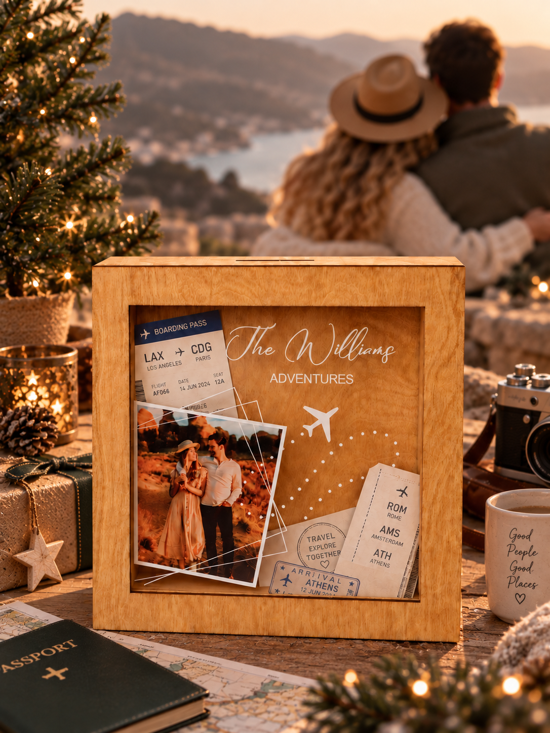 Personalized Travel Memory Box with Photo (Design P1)