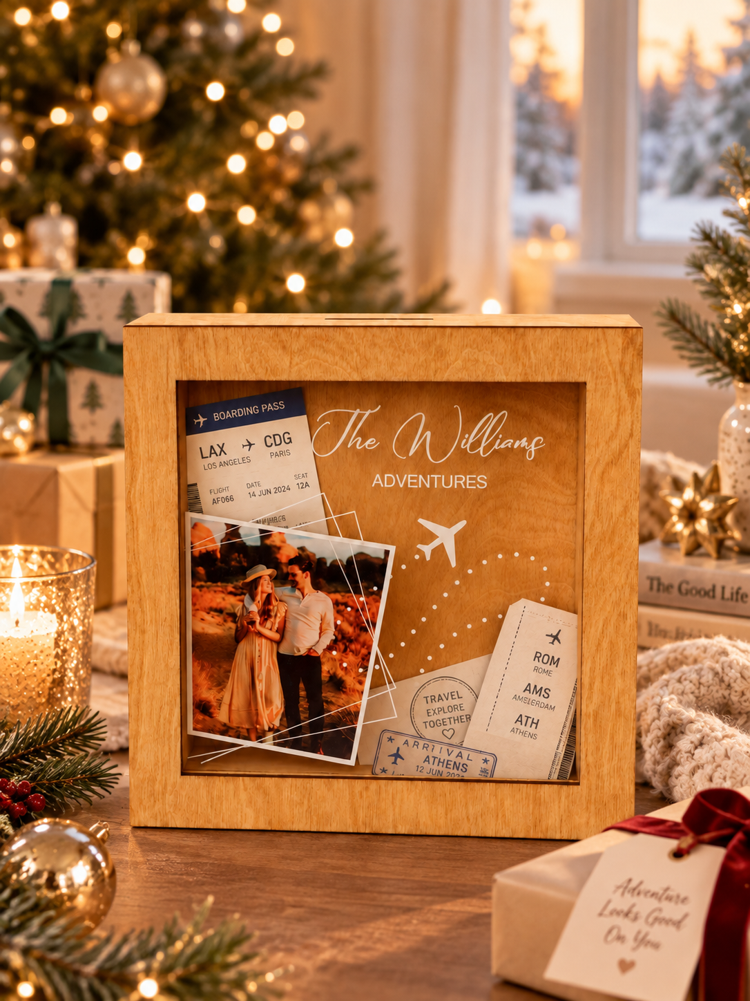Personalized Travel Memory Box with Photo (Design P1)