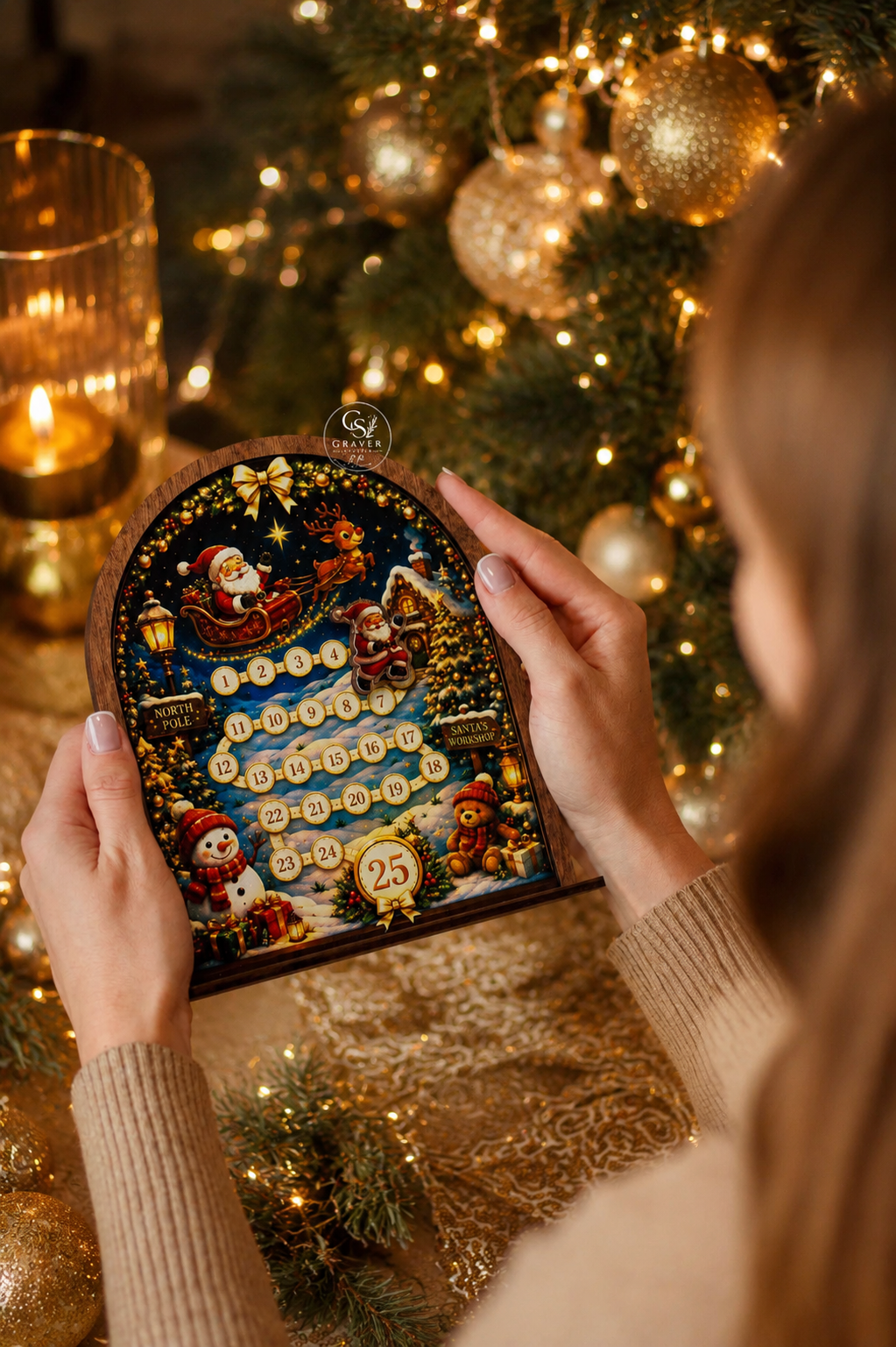 Wooden Magnetic Nativity Advent Calendar