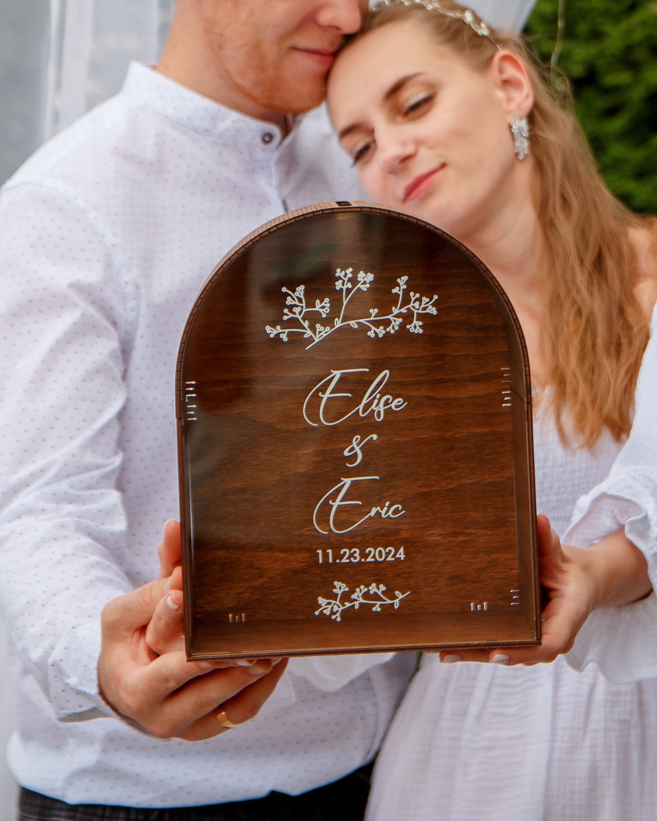 Personalized wedding mailbox for gift envelopes and wishes