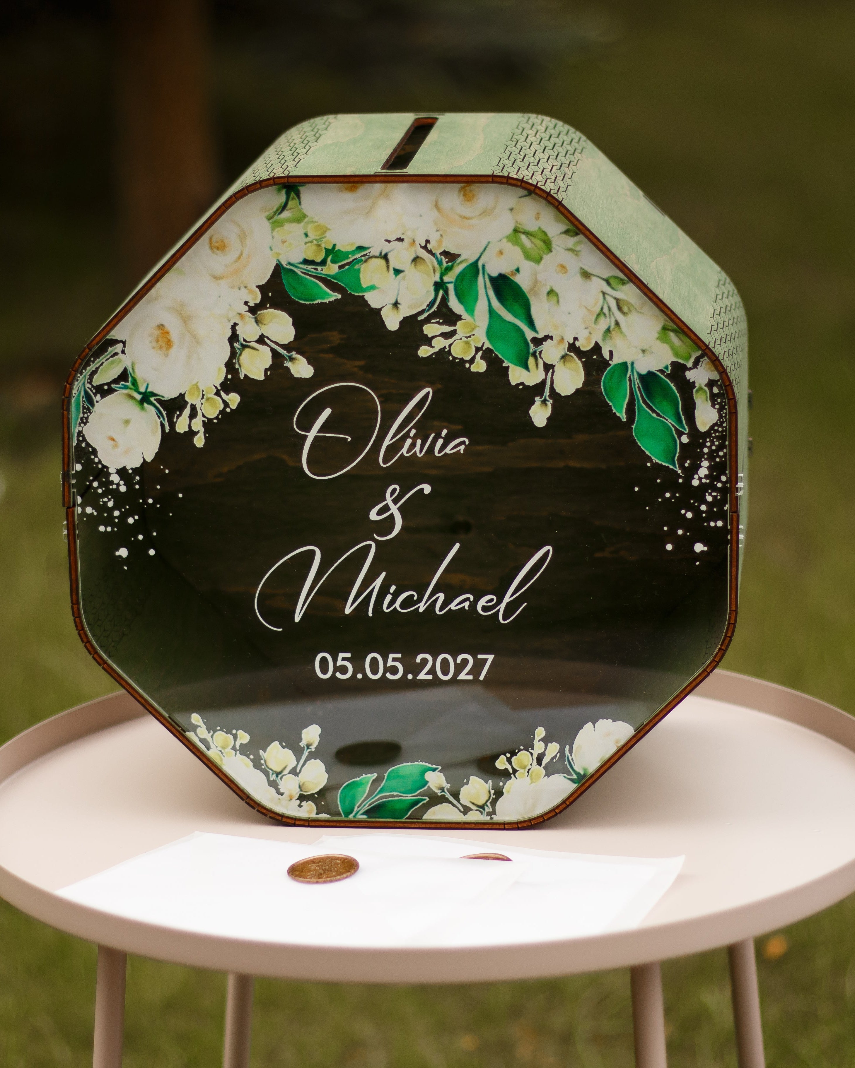 Personalized envelope box for wedding reception