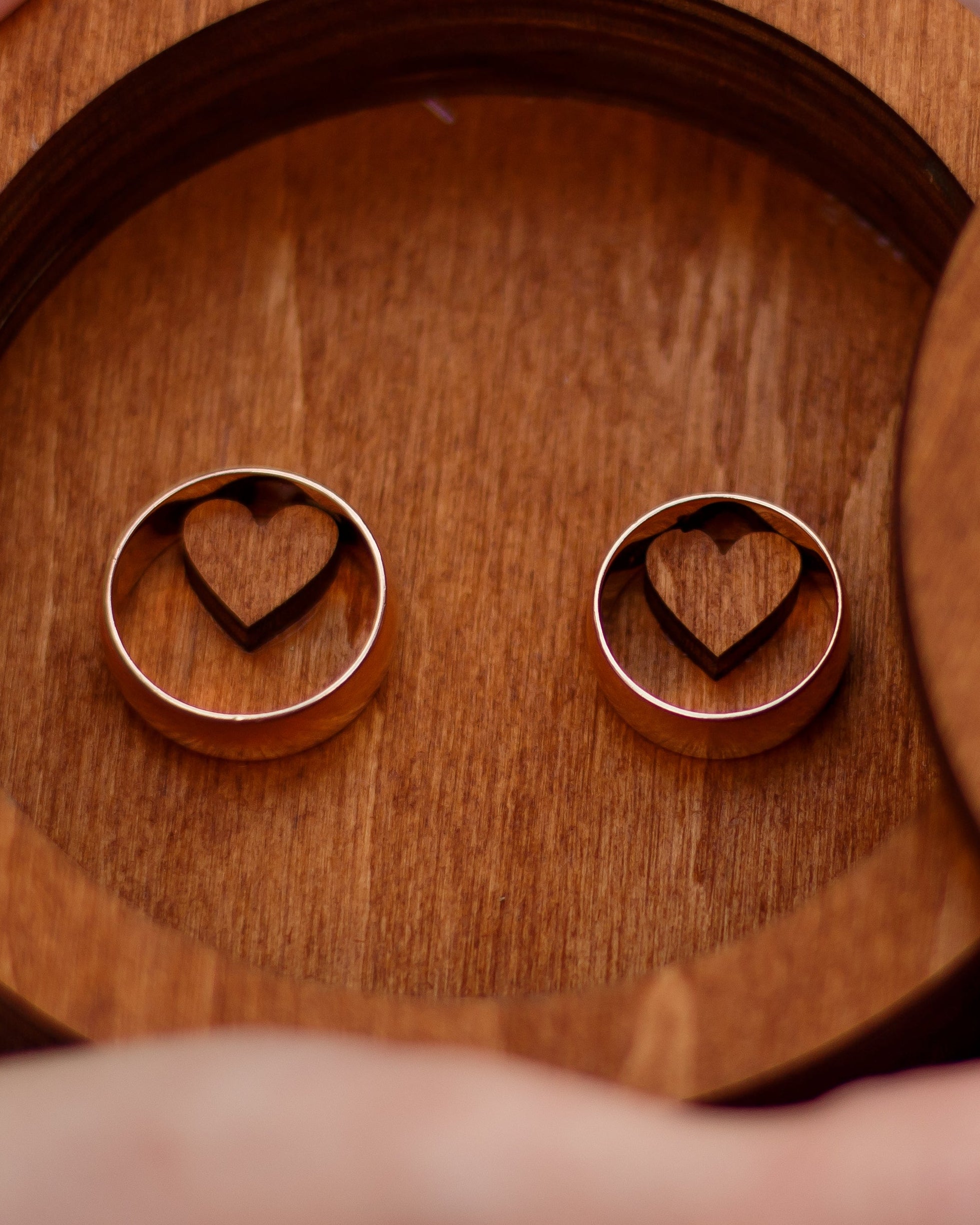Handmade wooden ring box for wedding ceremony