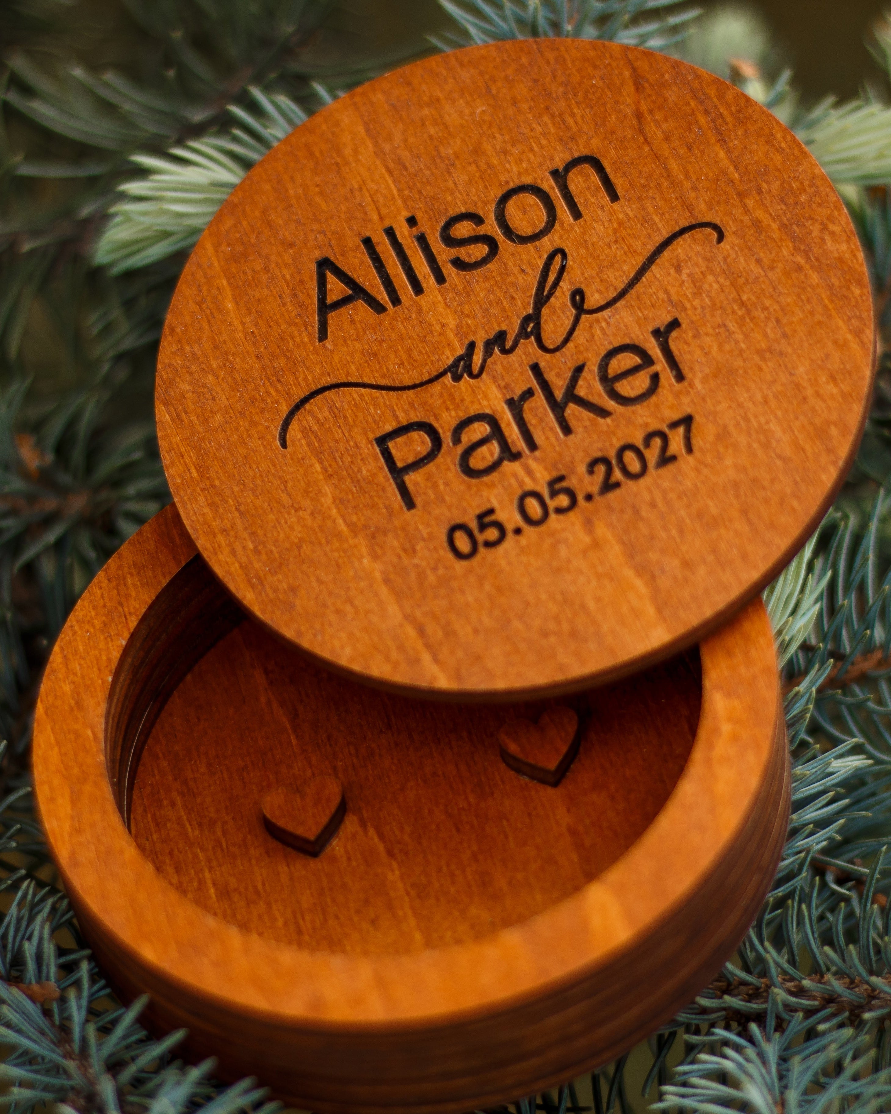 Rustic chic wedding ring box for ceremony