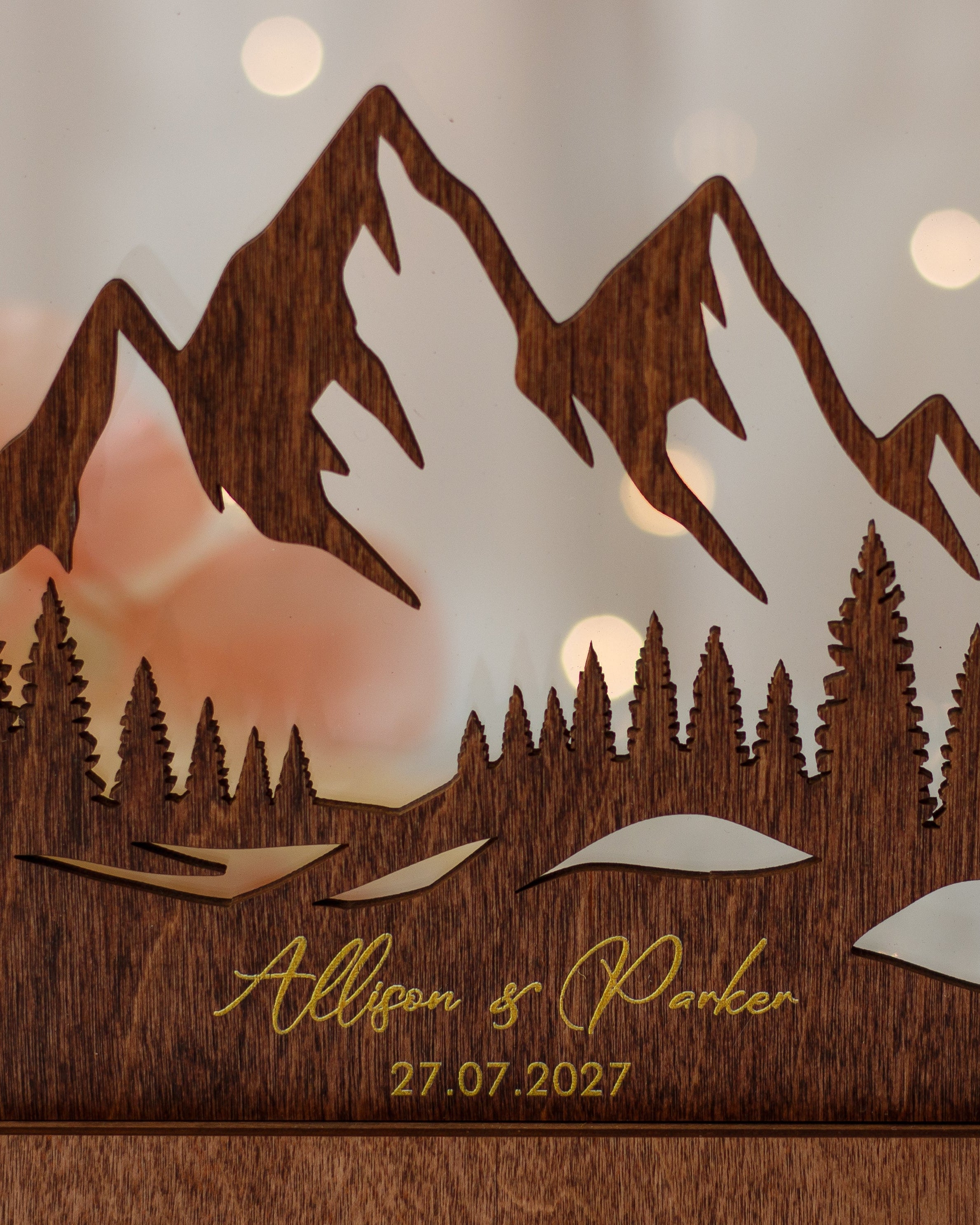 Custom mountain wedding sand ceremony frame handmade wood