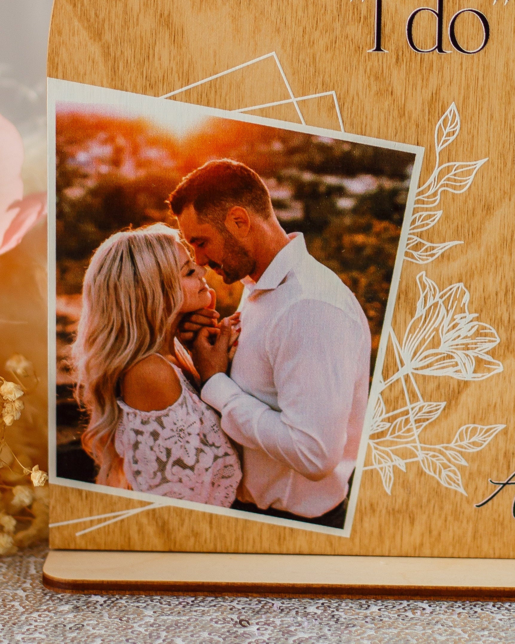 Handmade wooden engagement countdown calendar