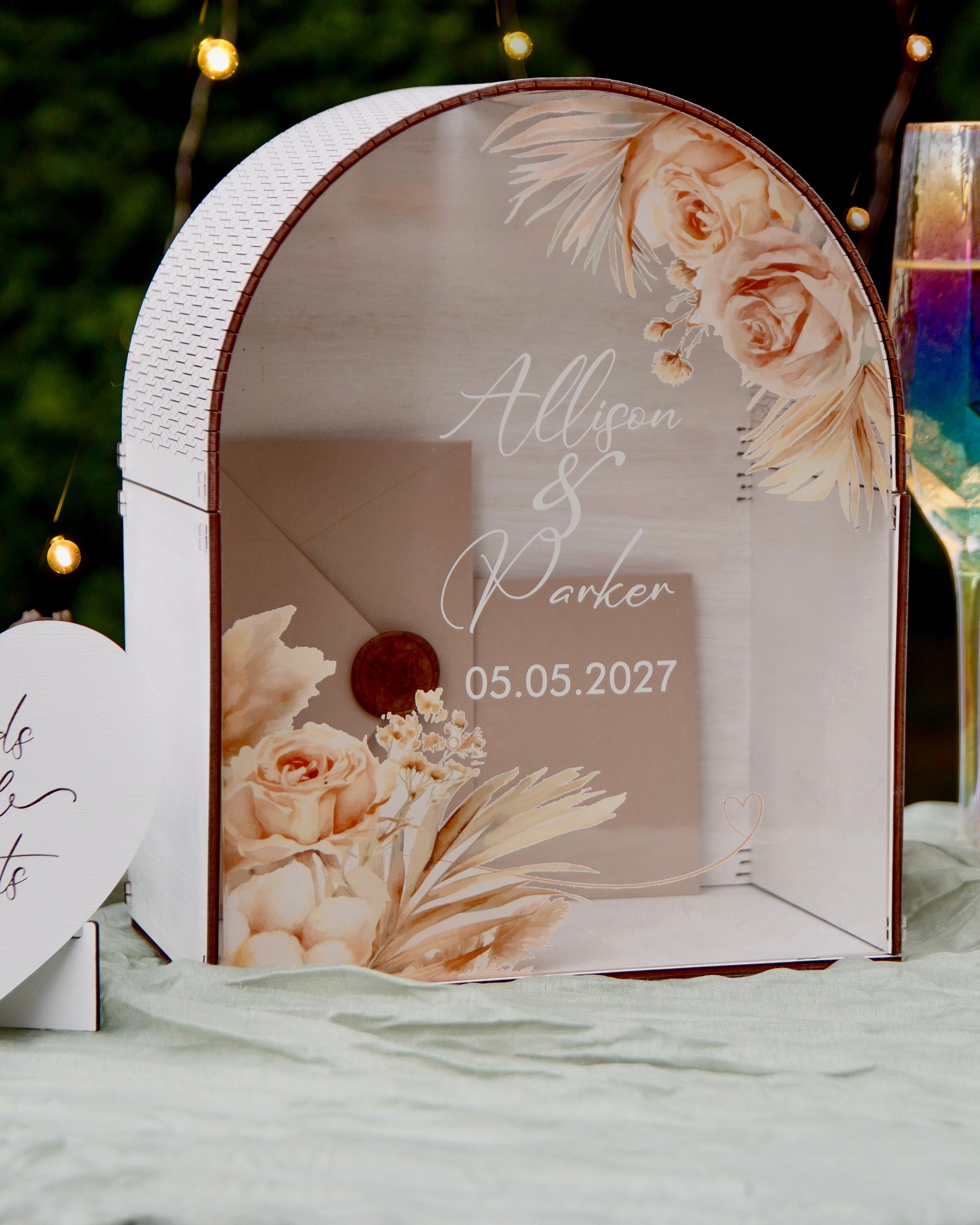 Personalized rustic wedding mailbox for cards