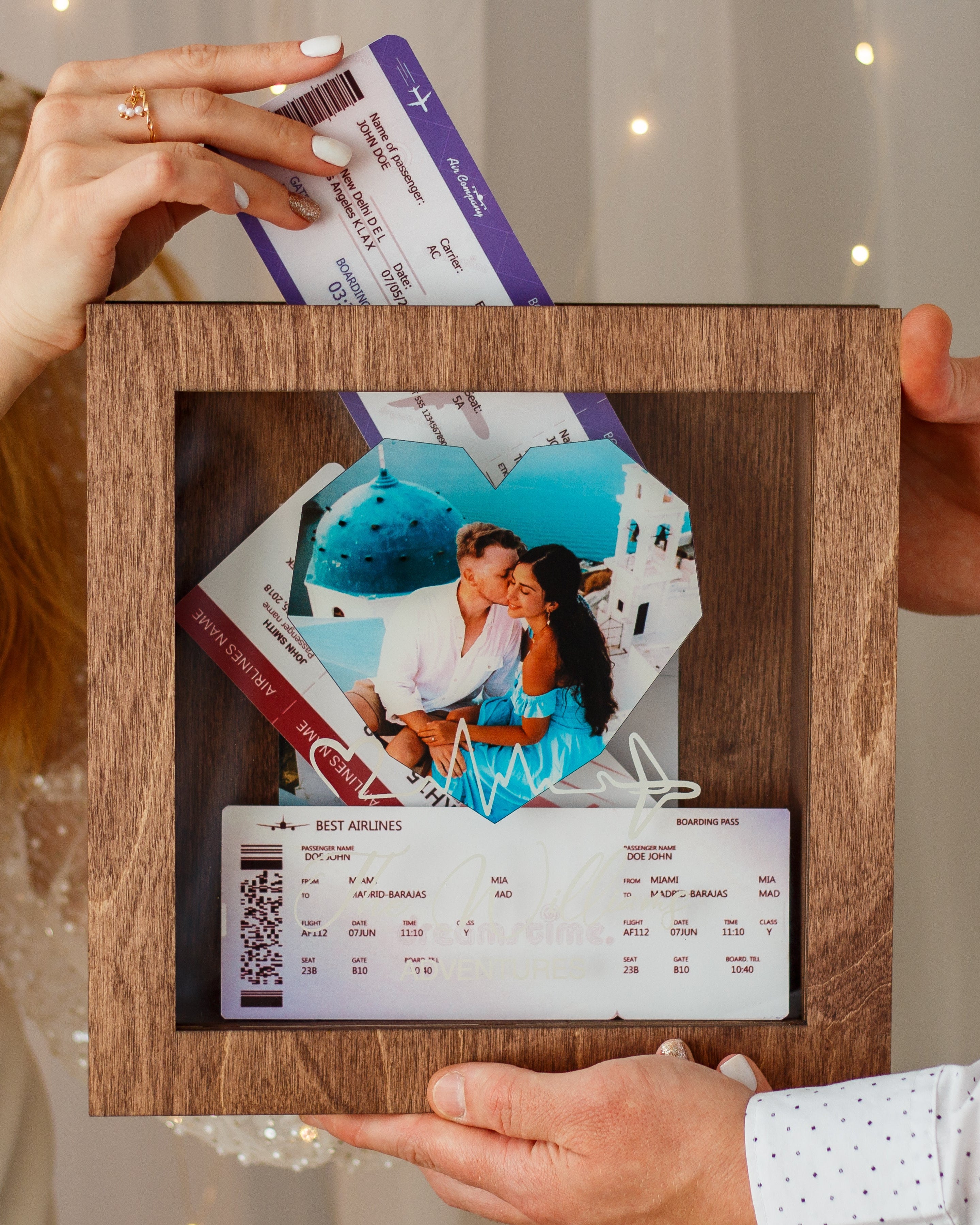 Adventure scrapbook frame for honeymoon memories