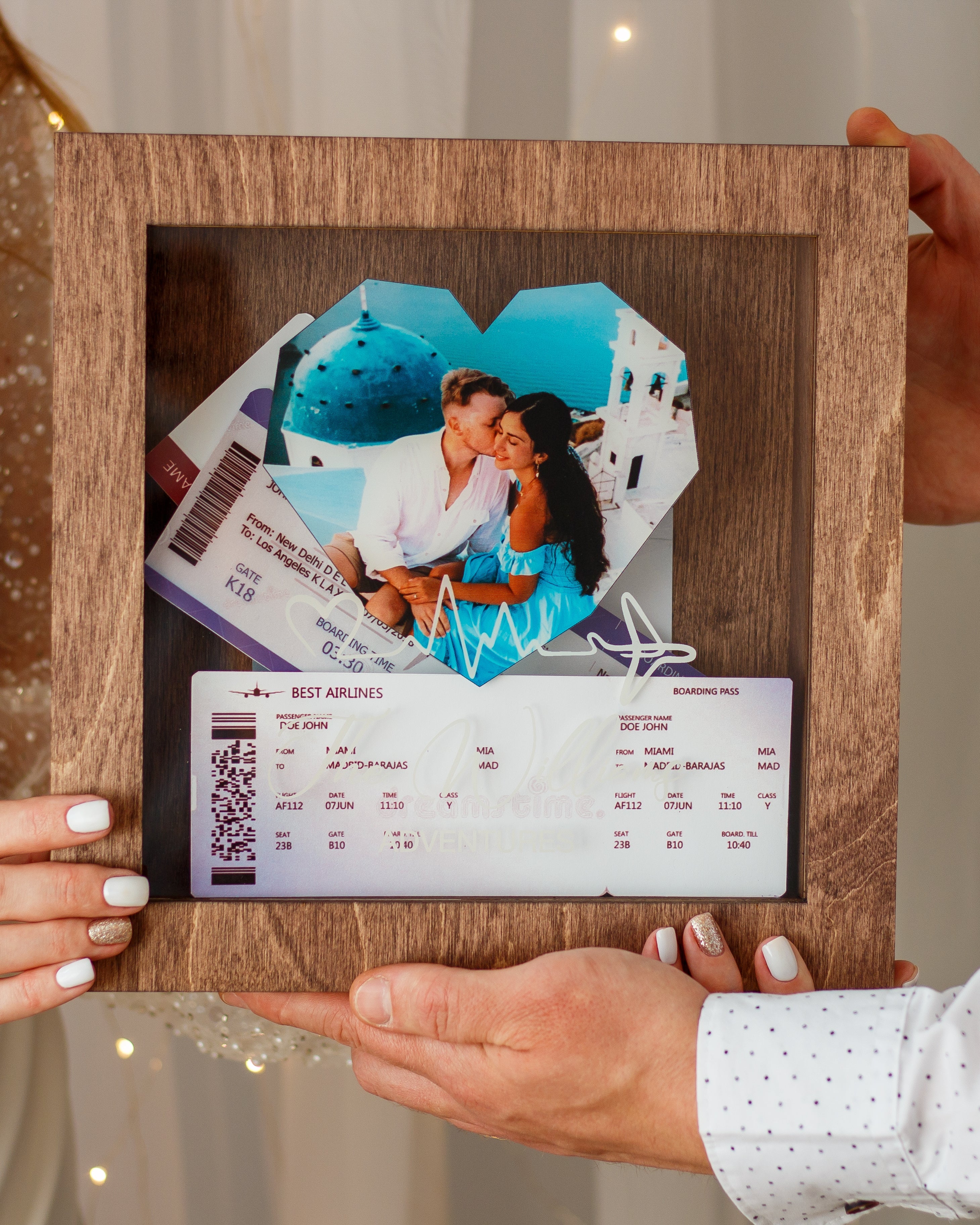 Personalized journey memory box with names