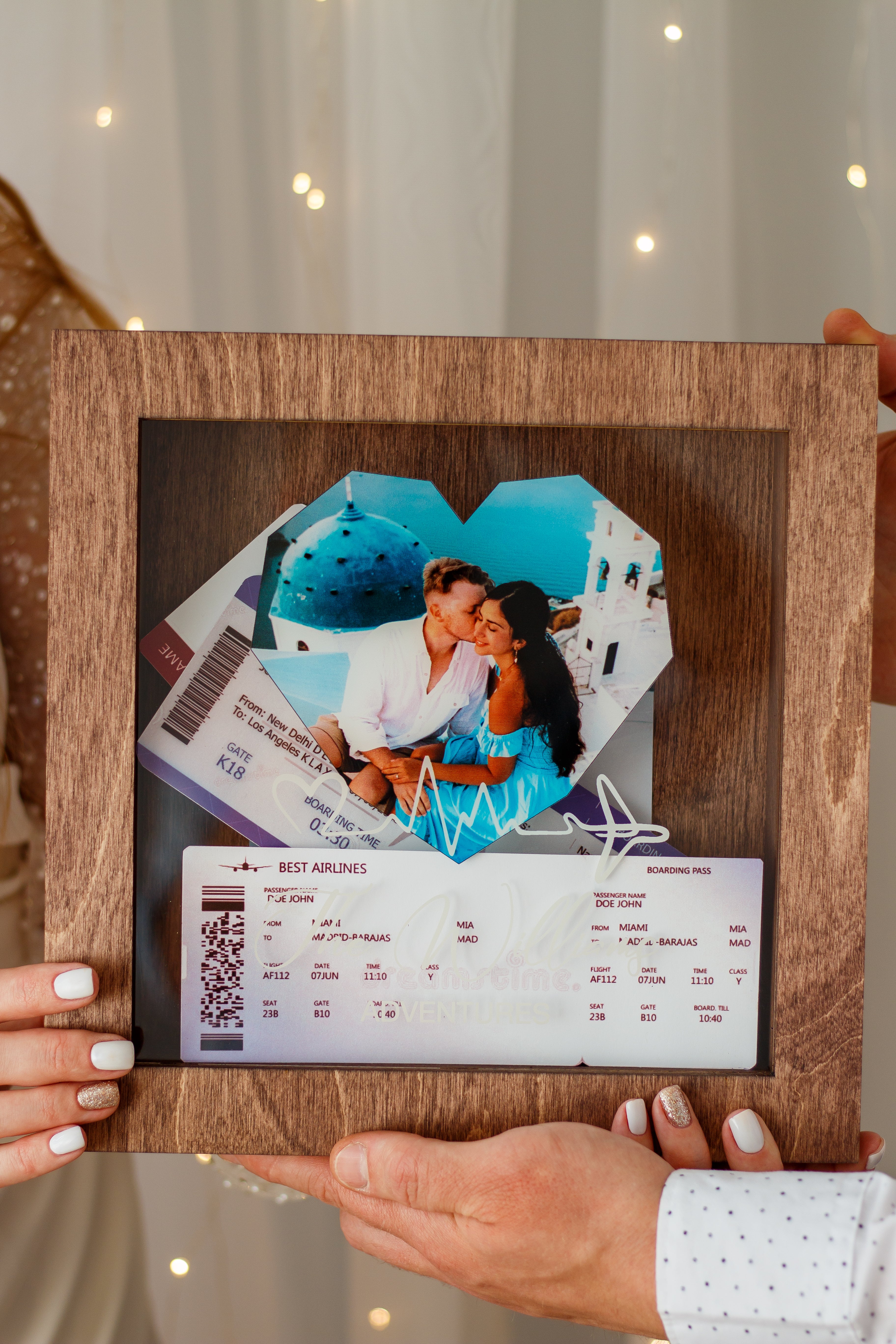 Travel lovers gift with photo display frame