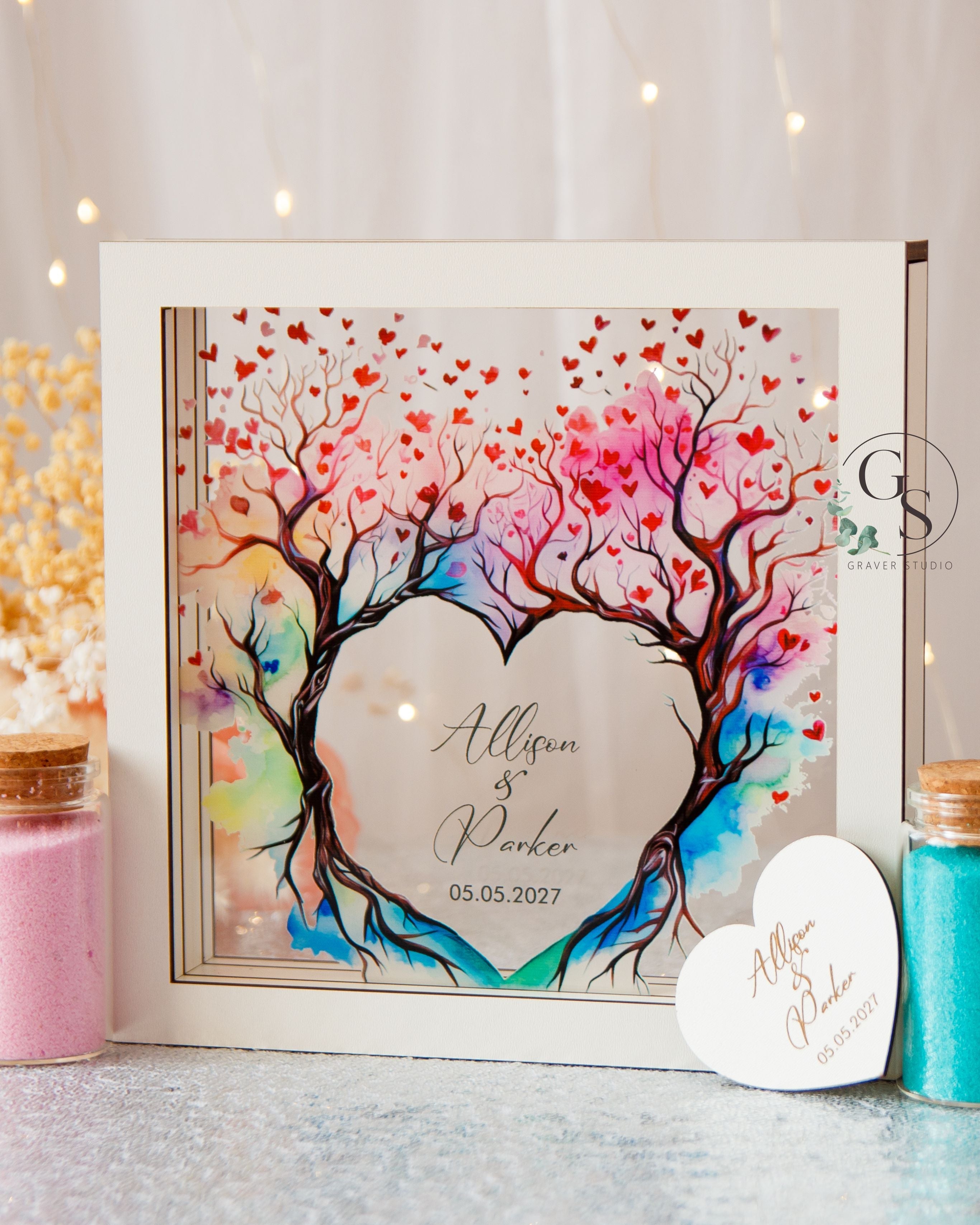 Family unity sand ceremony frame for blended family wedding