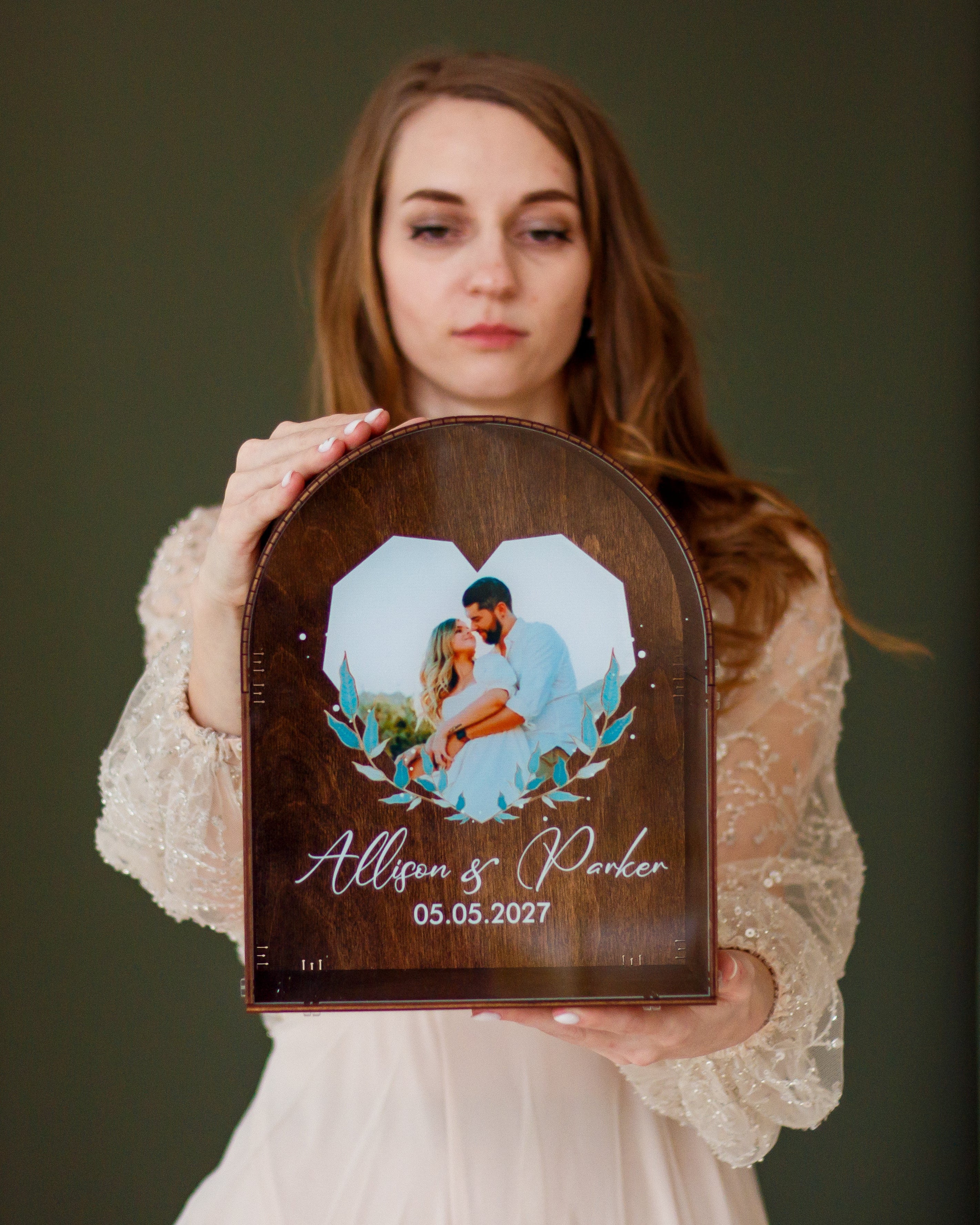 Handmade rustic card box for wedding reception table