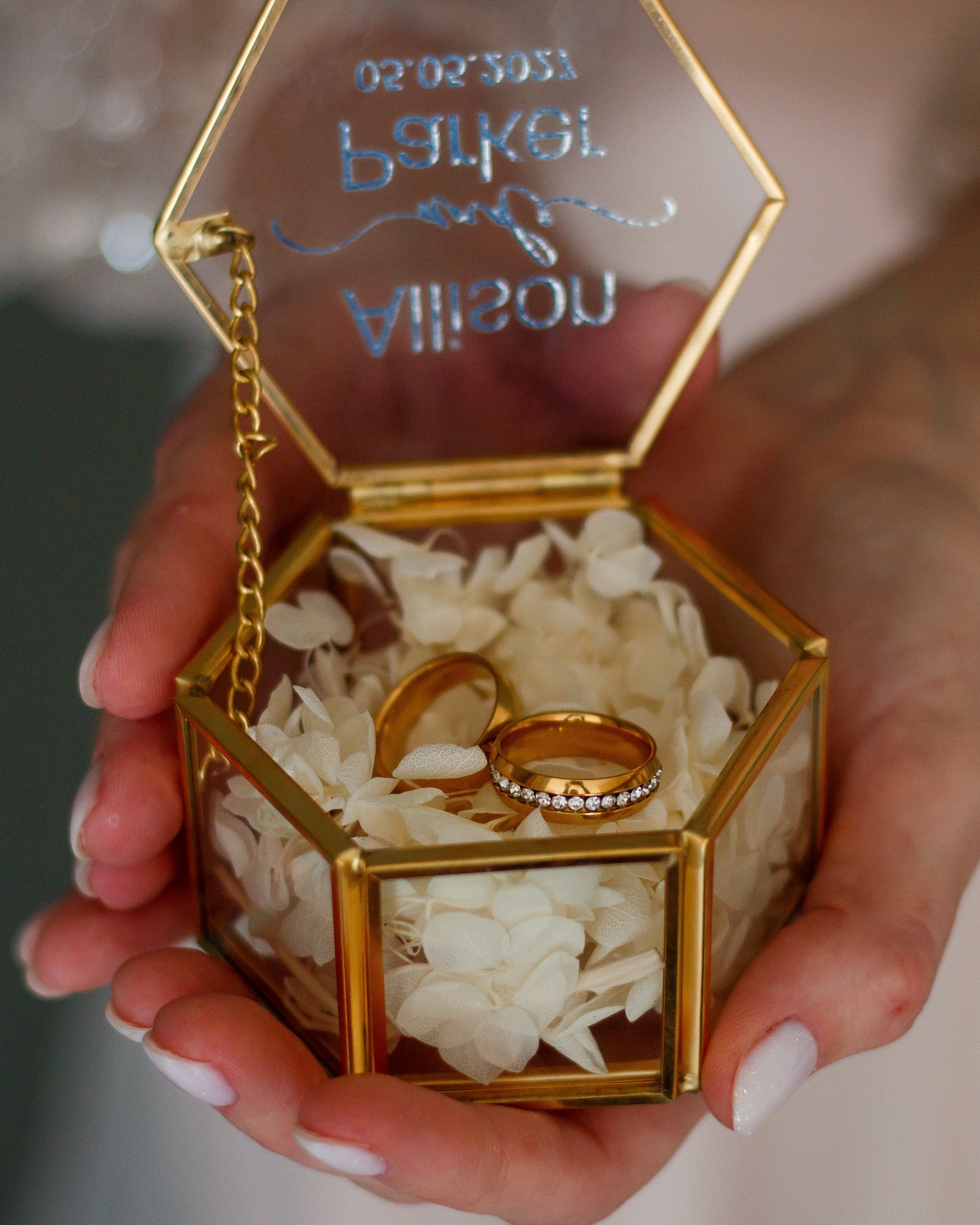 Personalized Glass Engagement Ring Box