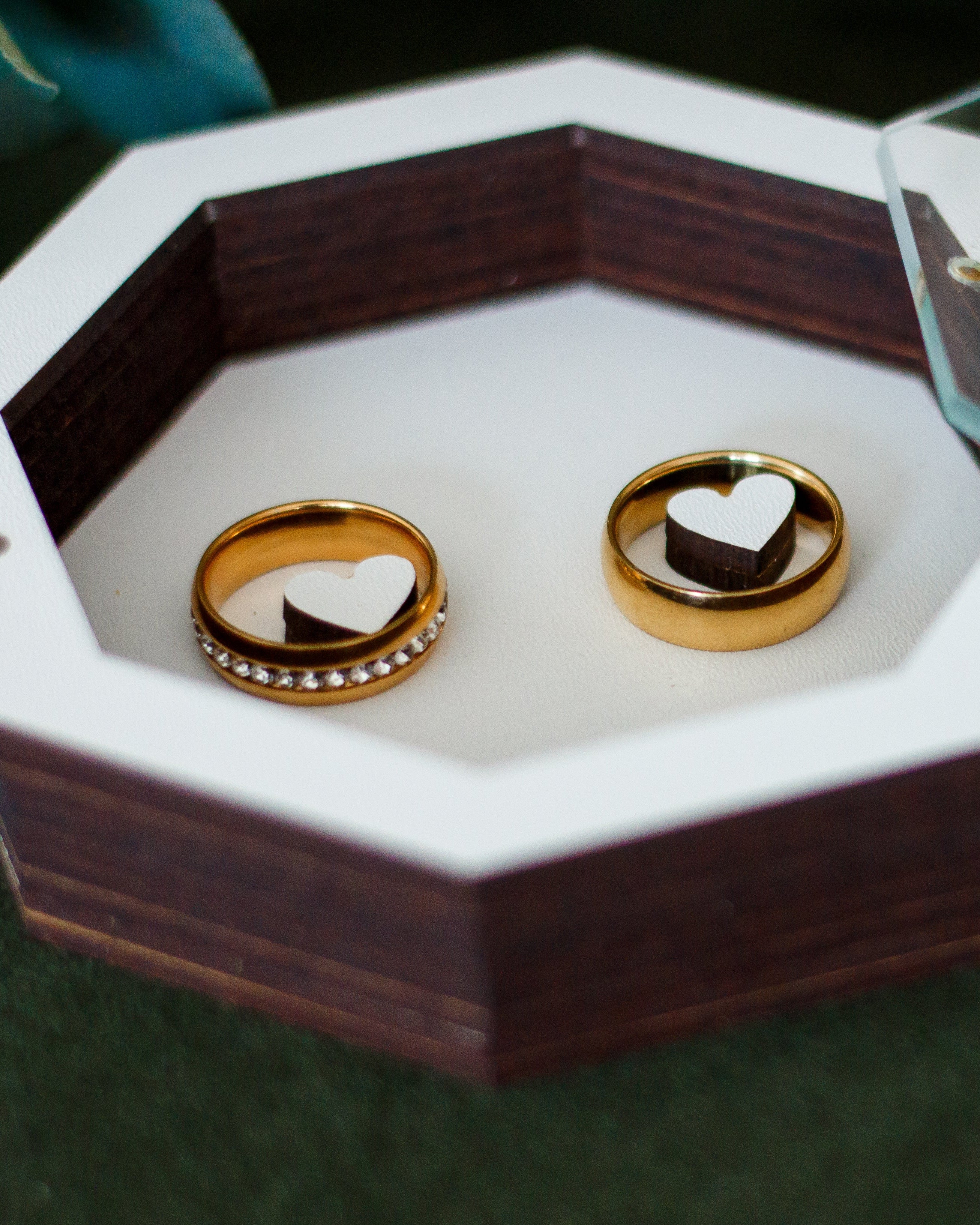 Rustic wood ring box for outdoor wedding ceremony