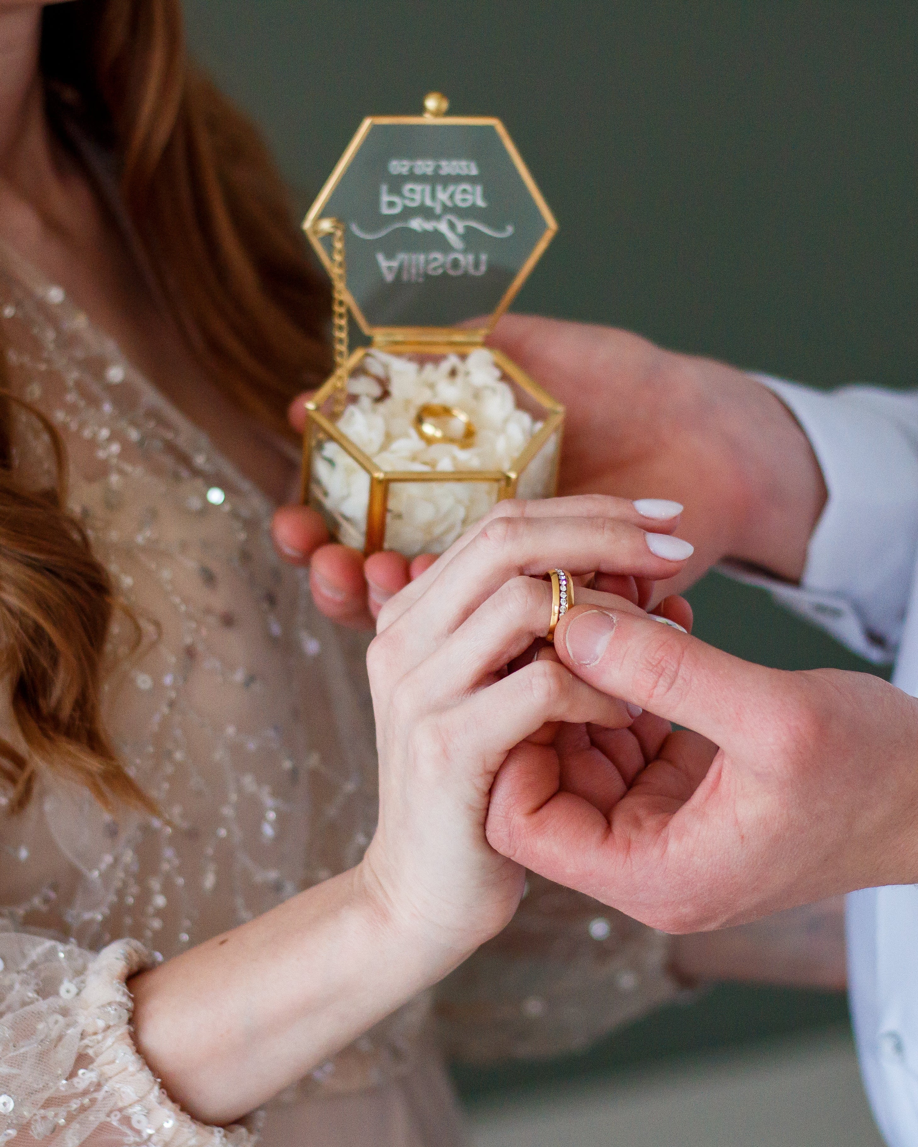 Personalized Glass Engagement Ring Box